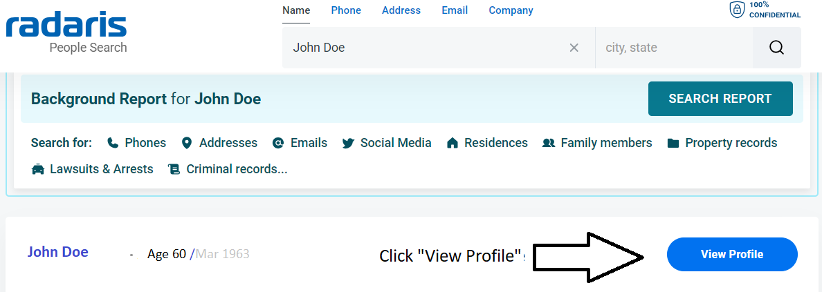 Example of the "Main Profile"